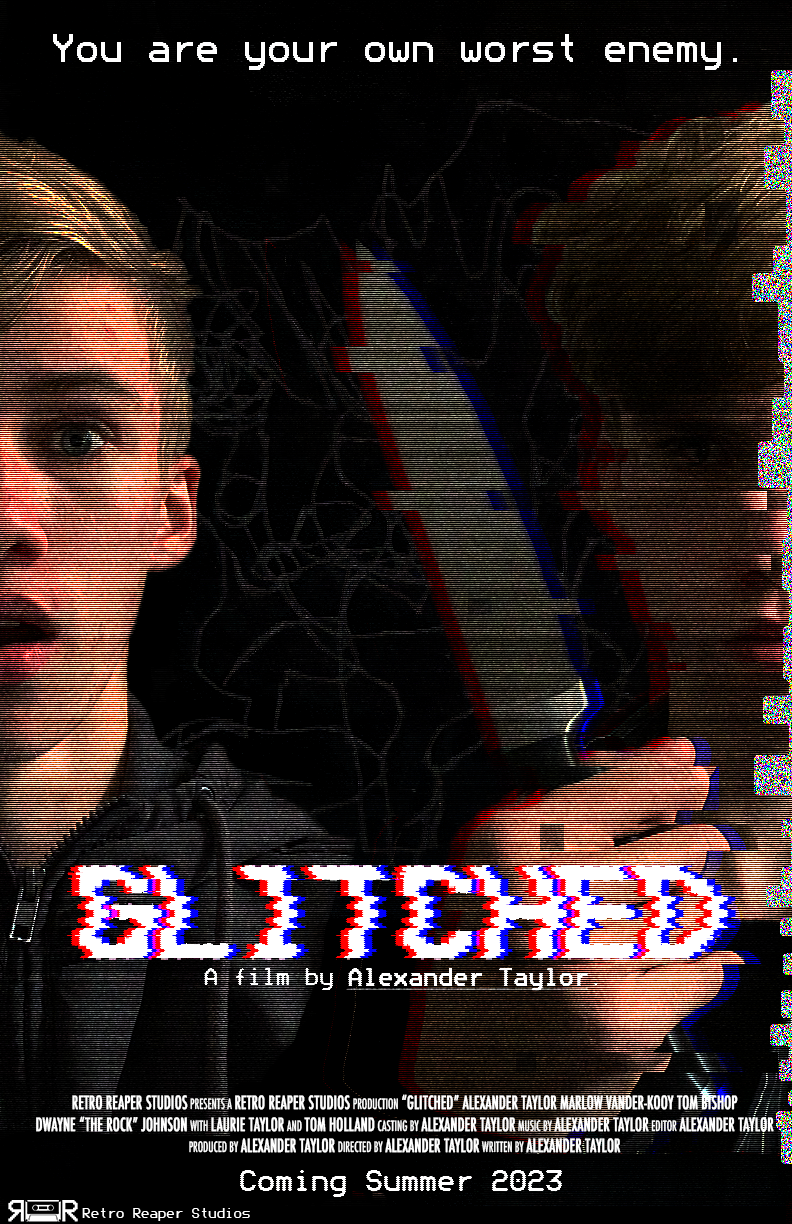 A poster for a made-up movie called Glitched.